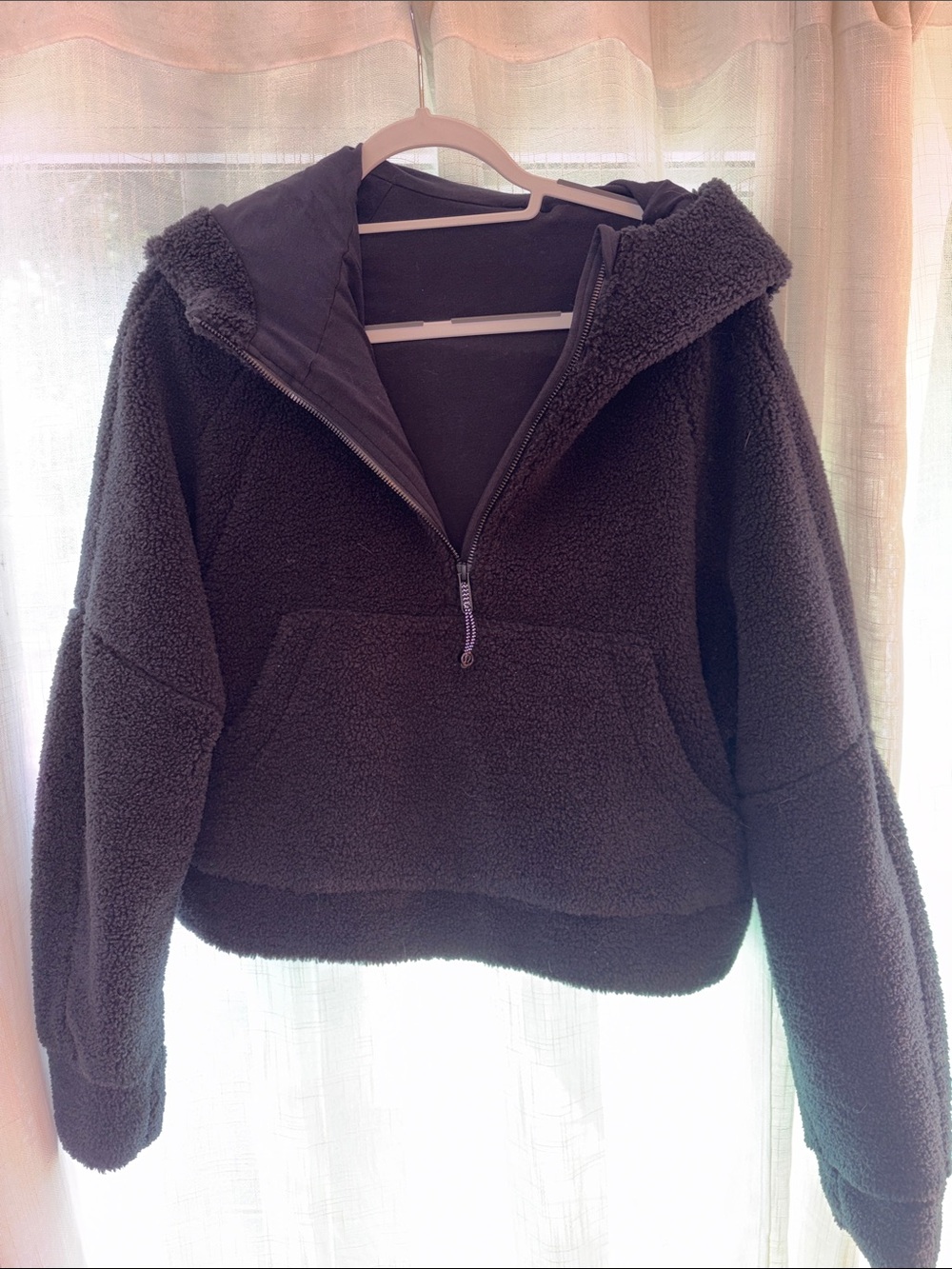lululemon athletica Black Sherpa Half-Zip Hoodie